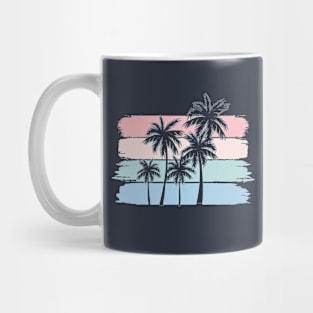 Palm Tree Tropical Beach Pastel Color Vacation Mug